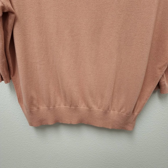 Ann Taylor Pink Cowlneck Knit Sweater 3/4 Sleeve Cashmere Blend Women's Size M - Picture 5 of 7